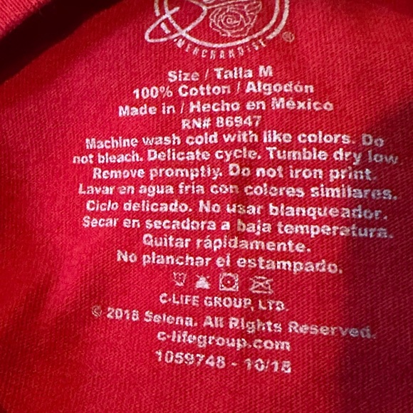 Selena Red Crop Top Long Sleeve Official Selena Merch Bidi Bidi Bom Bom - Picture 7 of 7